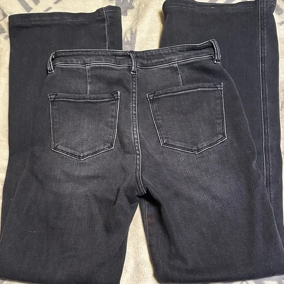 A117. Black high rise Wide Leg Jeans - have been altered size 26 - Picture 1 of 14